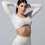 SEAMLESS RIBBED SUNSET LONG SLEEVE TOP