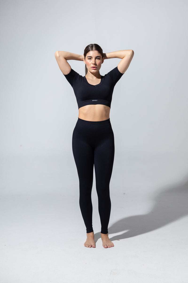 SEAMLESS RIBBED SUNSET CROP TOP