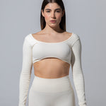 SEAMLESS RIBBED SUNSET LONG SLEEVE TOP