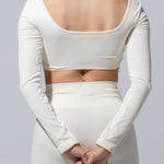 SEAMLESS RIBBED SUNSET LONG SLEEVE TOP