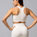 SEAMLESS RIBBED SUNSET LEGGING — CREAM