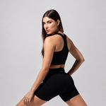 SEAMLESS RIBBED SUNSET SHORTS BLACK